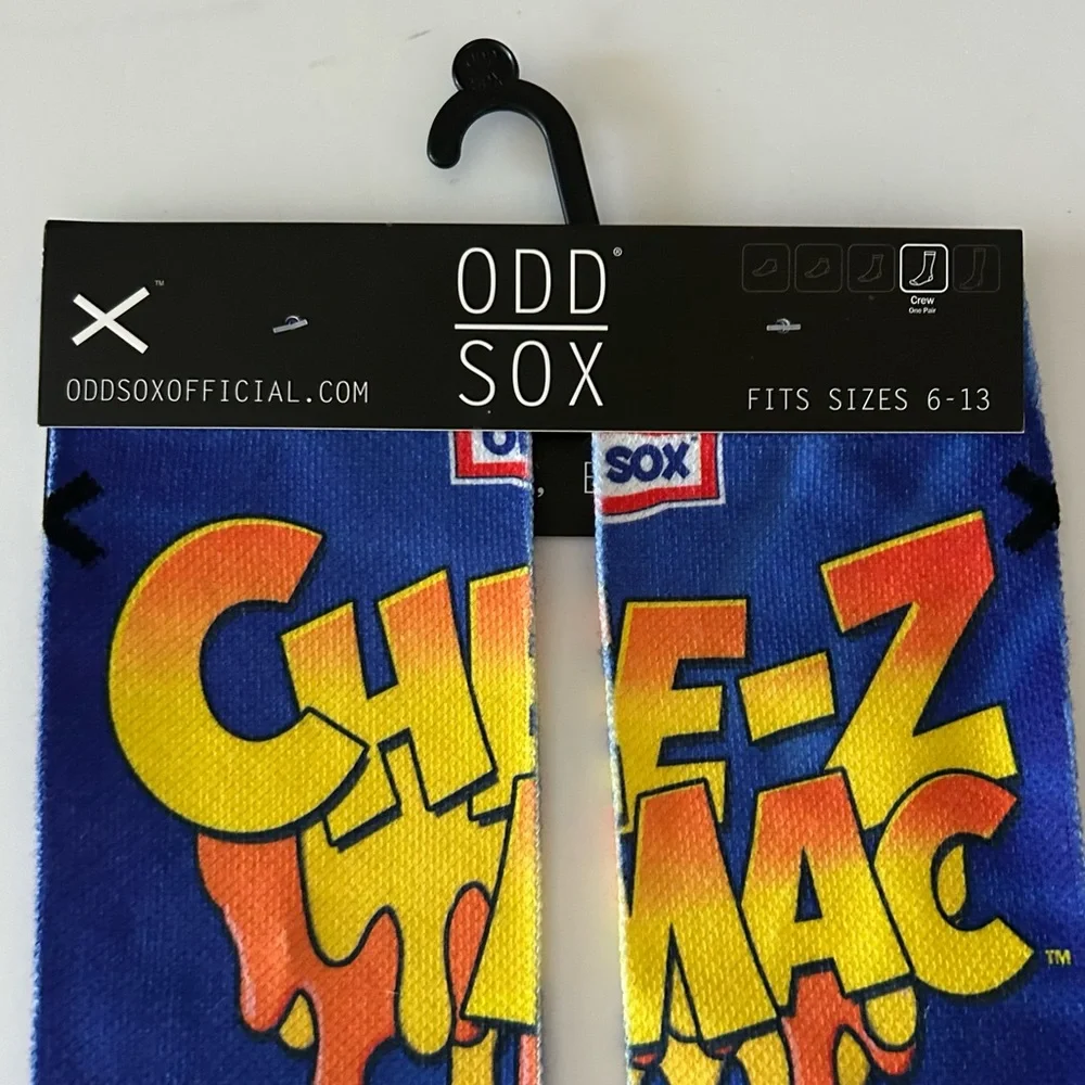 ⭐ODD SOCKS Cheez-e Mac Explosion Unisex Crew Socks Size 6-13